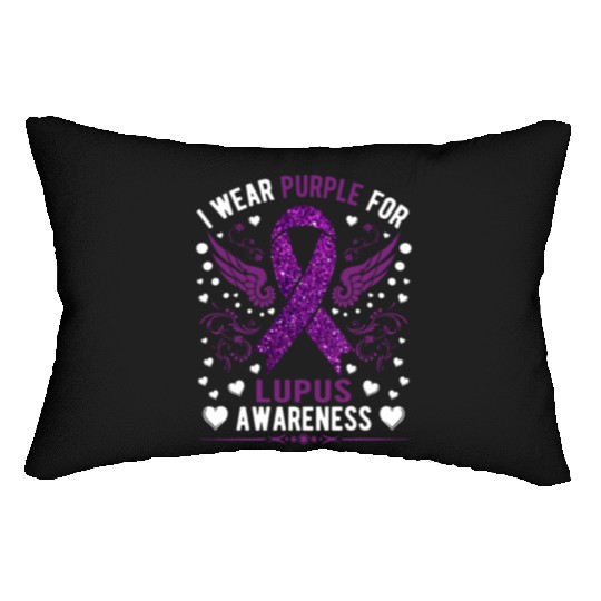 I Wear Purple For Lupus Awareness Month Men Women Lumbar Pillows