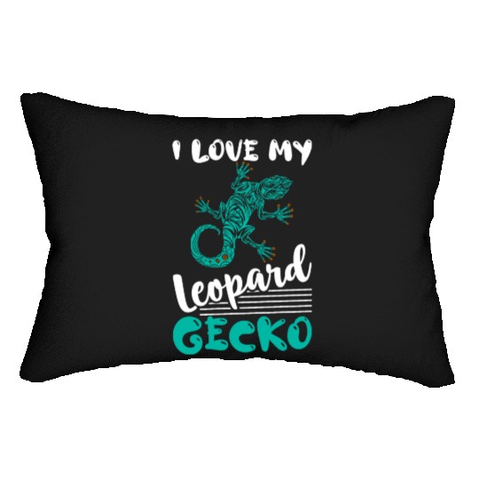 I Love My Leopard Gecko Lizard Lover Reptile Lumbar Pillows
