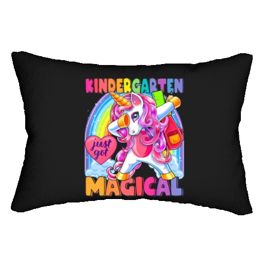 Kindergarten Magical Dabbing Unicorn Back to Schoo Lumbar Pillows