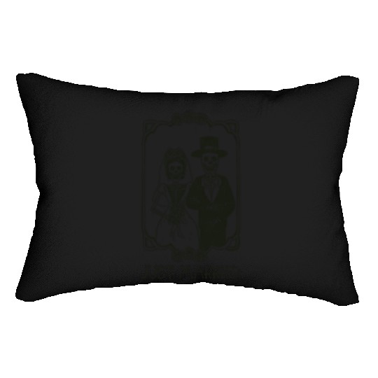 Halloween Skeletons Bride Groom Just Married Lumbar Pillows