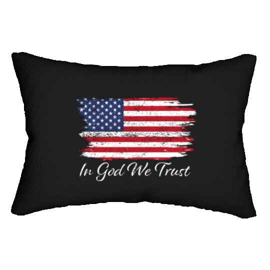 In God We Trust Us Flag Patriotic Lumbar Pillows