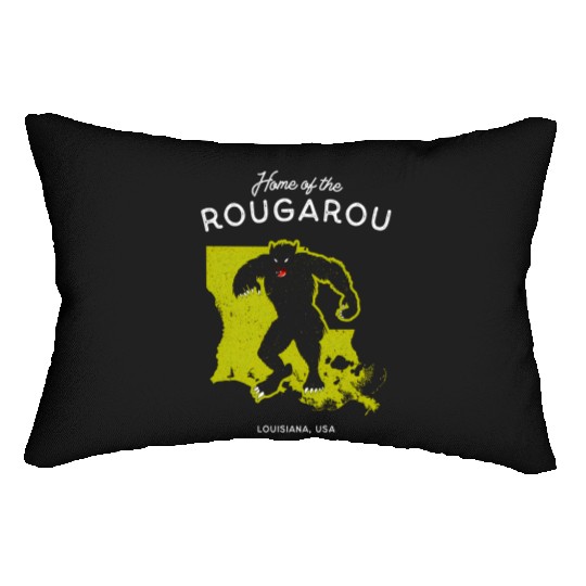 Home Of The Rougarou Louisiana Usa Cryptid Lumbar Pillows