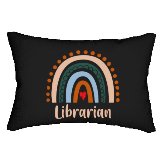 Librarian Boho Rainbow Back To School Appreciation Lumbar Pillows