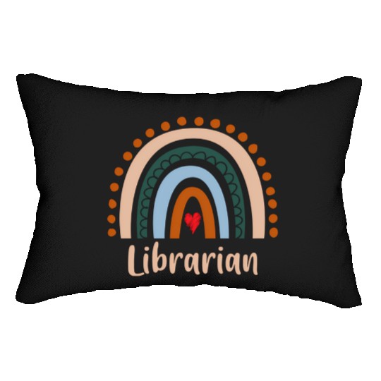 Librarian Boho Rainbow Back To School Appreciation Lumbar Pillows