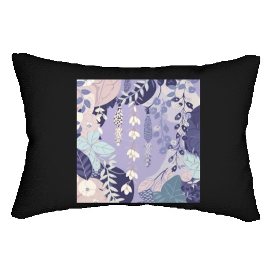 Wisteria Pattern, Japanese Kimono Fabric Pattern Lumbar Pillows