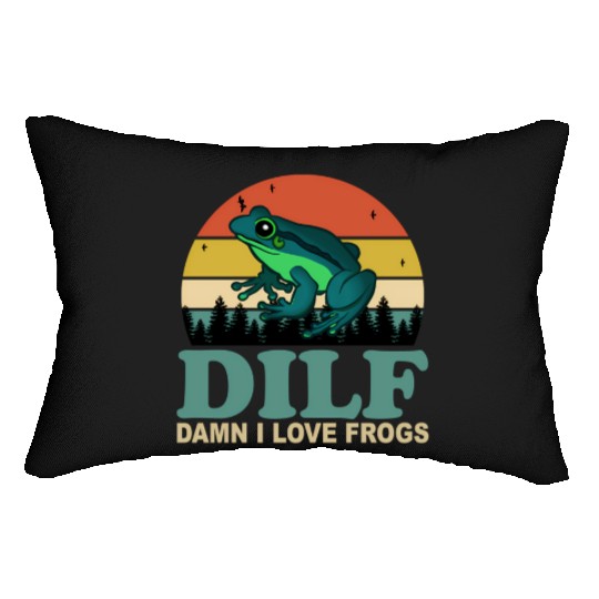 Dilf-Damn I Love Frogs Saying Frog-Amphibian Lumbar Pillows