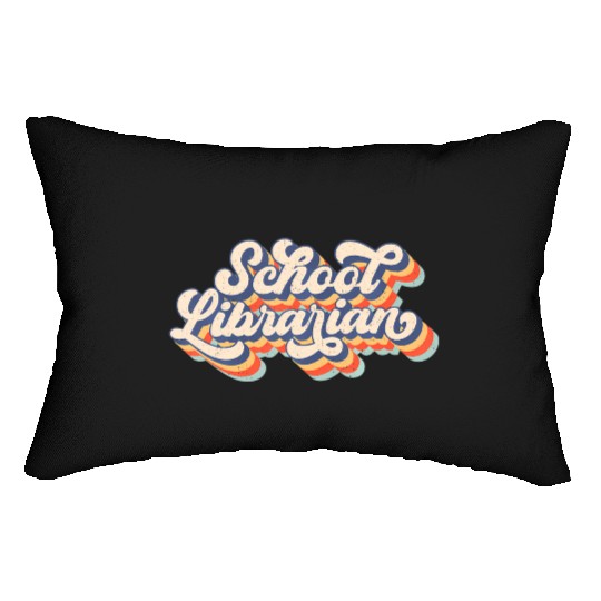 Vintage School Librarian Teacher Squad Back To Sch Lumbar Pillows