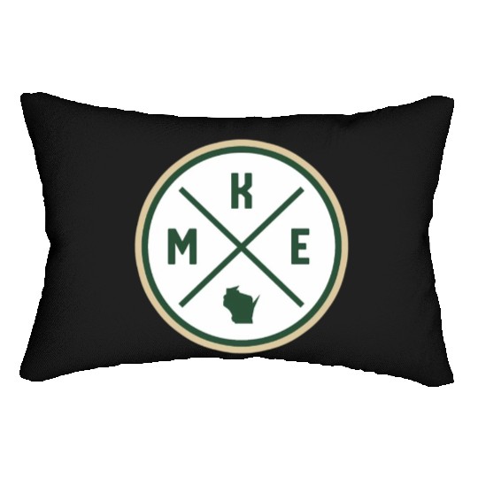 Milwaukee Circle Patch Green Lumbar Pillows