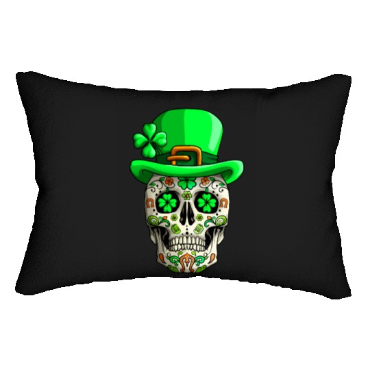 Sugar Skull Saint PatricDay Of Dead Lumbar Pillows