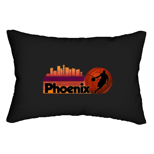 Phoenix Az Cityscape Basketball Fans Lumbar Pillows