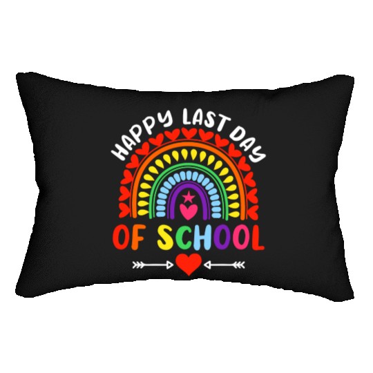 Rainbow Happy Last Day Of School Teacher Boys Lumbar Pillows