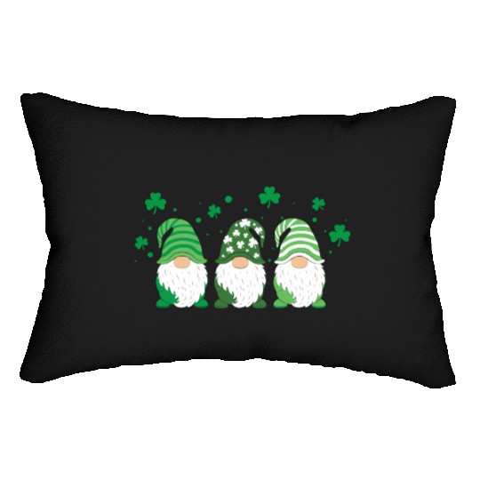 Gnomes Holding Shamrock Leopard Plaid St Patrick'S Lumbar Pillows