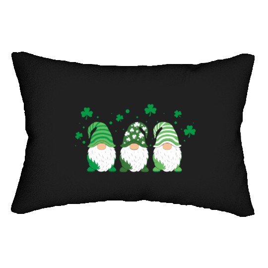 Gnomes Holding Shamrock Leopard Plaid St Patrick'S Lumbar Pillows