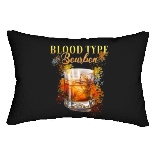 Blood Type Bourbon Cocktail Bartender Lumbar Pillows