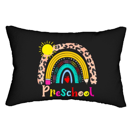 Team Preschool Squad Back To School Rainbow Teache Lumbar Pillows