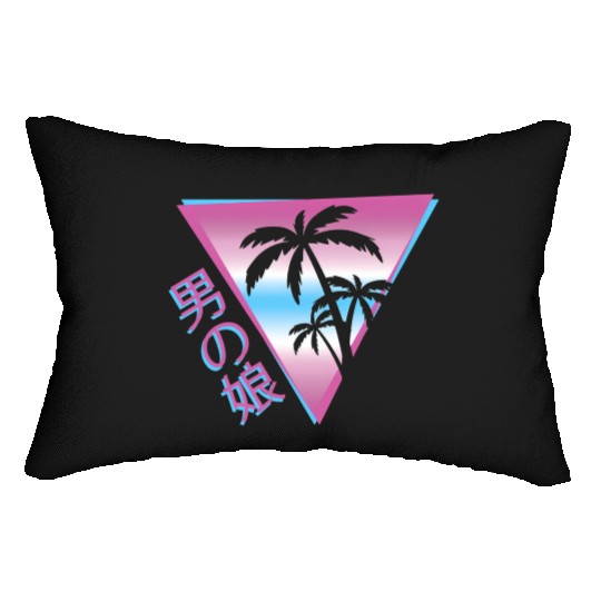 Femboy 80S 90S Palm Tree Japanese Vaporwave Aesthe Lumbar Pillows
