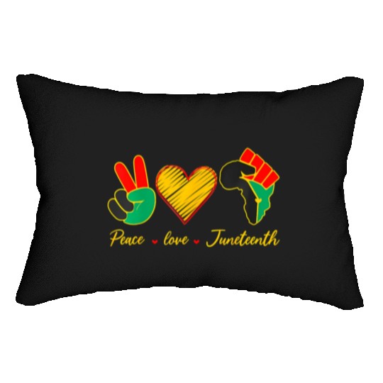 Peace Love Junenth Black History Pride African Ame Lumbar Pillows