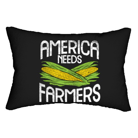 America Needs Farmers Agriculture Corn Farming Lumbar Pillows