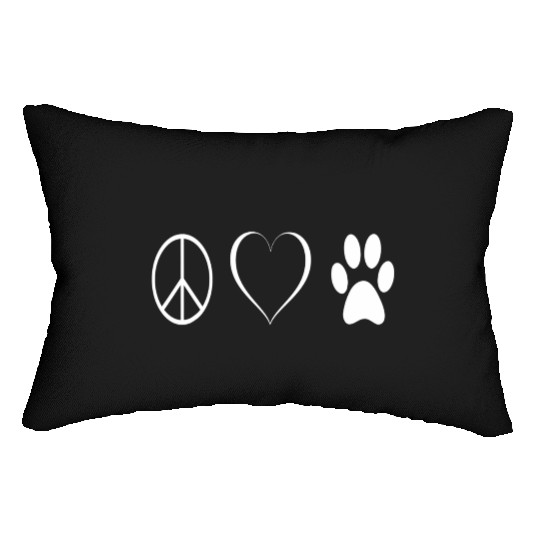 Peace love animals Lumbar Pillows