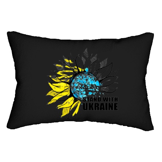 Sunflower Ukrainian Flag I Stand With Ukraine Ukra Lumbar Pillows