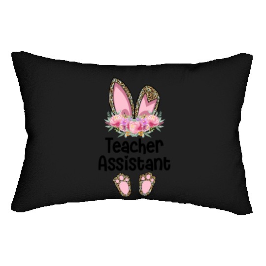 Easter Bunny Ear Teacher Leopard Teacher Assistant Lumbar Pillows