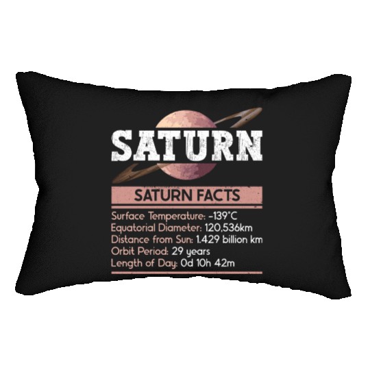 Saturn Planet Facts Space Lover Solar System Lumbar Pillows