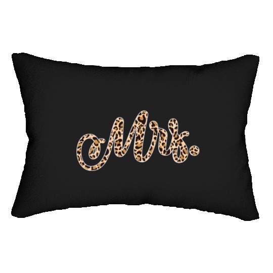 Bride Groom Mrs Leopard Print Wedding Lumbar Pillows
