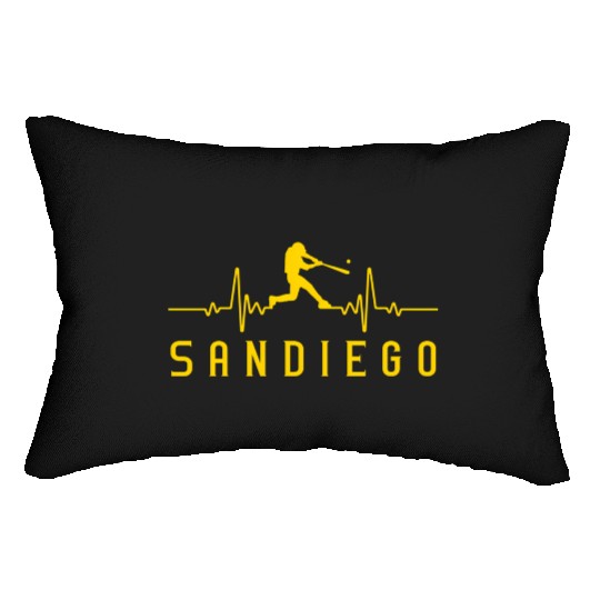 San Diego Baseball Heartbeat Sd Game Day Padre Lumbar Pillows