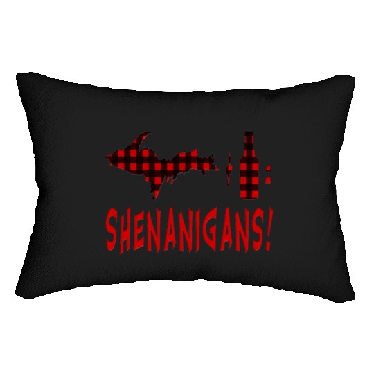 Up Drink Beer Wine Shenanigans Upper Peninsula Cam Lumbar Pillows