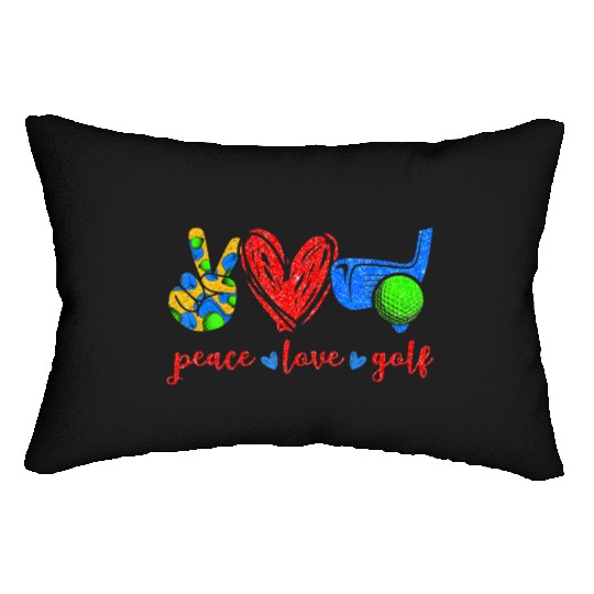 Peace Love Golf Cute Golf Lovers Lumbar Pillows