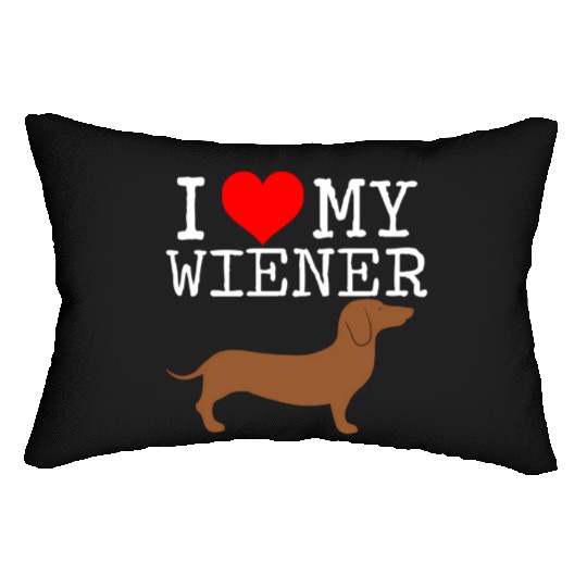 I Love My Wiener Dachshund Weiner Dog Lumbar Pillows
