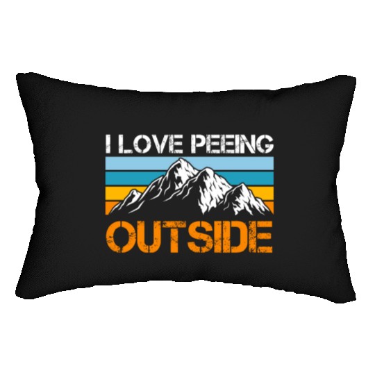 Mountaineer funny Peeing outside Nature boy Lumbar Pillows