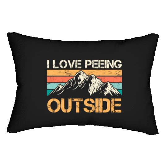 Mountaineer funny Peeing outside Nature boy Lumbar Pillows