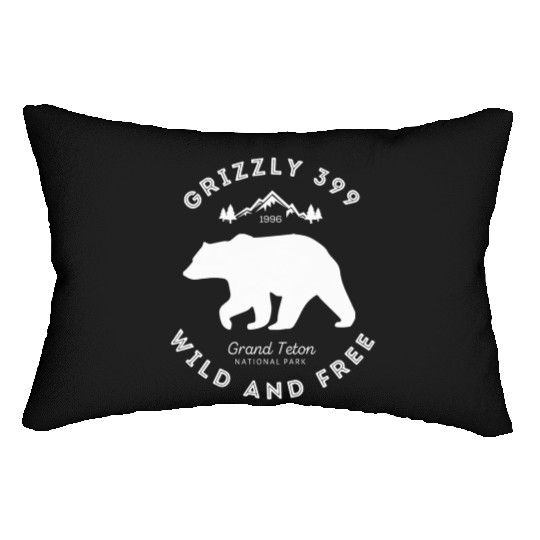 Grizzly 399 Wild Free Grand Teton National Park Lumbar Pillows