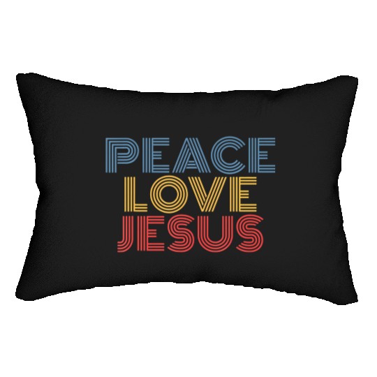 Peace Love Jesus Cool Christian Rock Music Festiva Lumbar Pillows