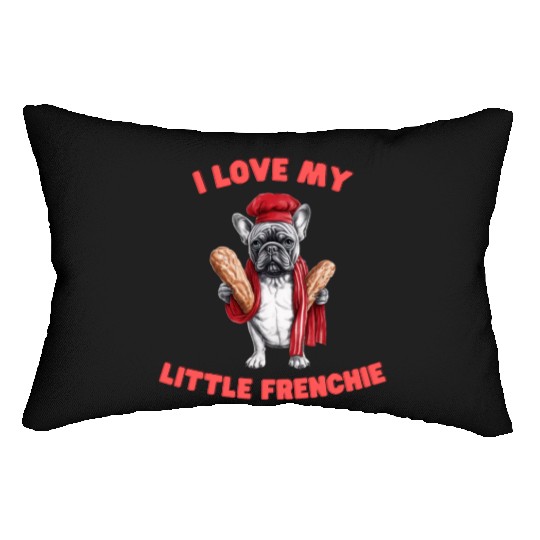 I Love My Little Frenchie | French Bulldog Design Lumbar Pillows