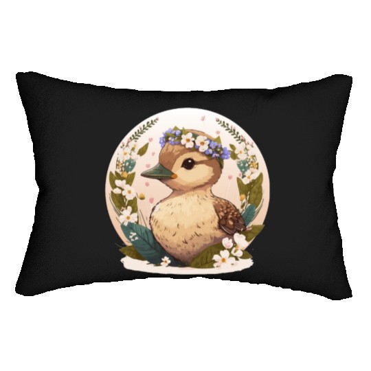 Cottagecore Cute Baby Duck Flower Kawaii Duckling Lumbar Pillows