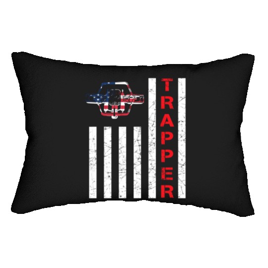 American Flag Trapping For Trappers And Hunters Lumbar Pillows