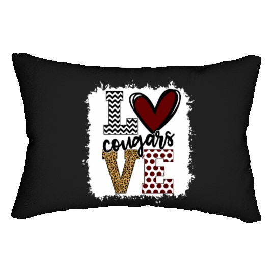 Cougars Mascot Love School Spirit Fantastic Lumbar Pillows