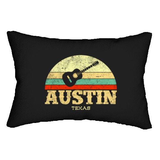 Austin Texas Guitar Lone Star State Lumbar Pillows