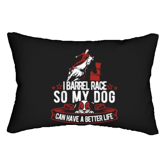 Horse Barrel Racing Dog Lumbar Pillows
