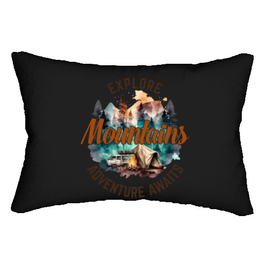 Camping Gear, Adventure Time Lumbar Pillows, Hiking Lumbar Pillows