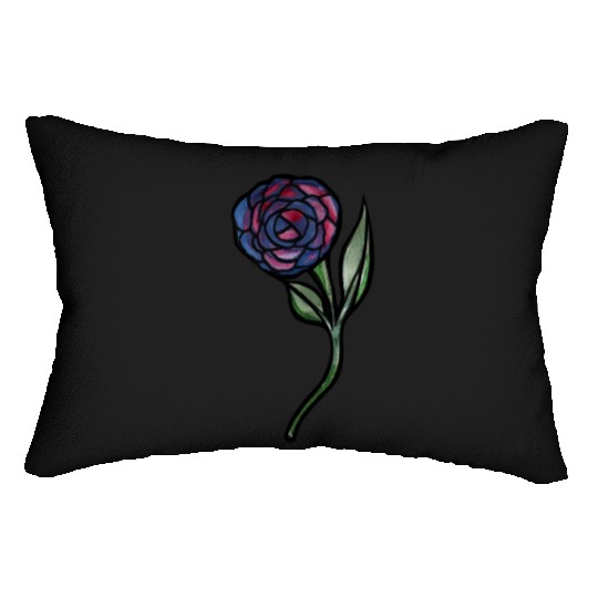 Purple and Pink Rose Lumbar Pillows
