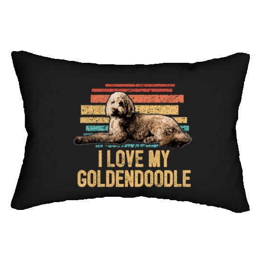 I Love My Goldendoodle Retro Dog Dad Doodle Mama Lumbar Pillows