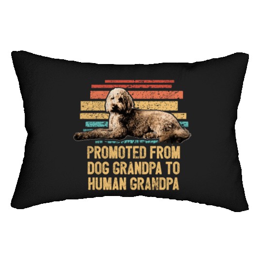 Promoted From Dog Grandpa Funny Goldendoodle Dog Lumbar Pillows