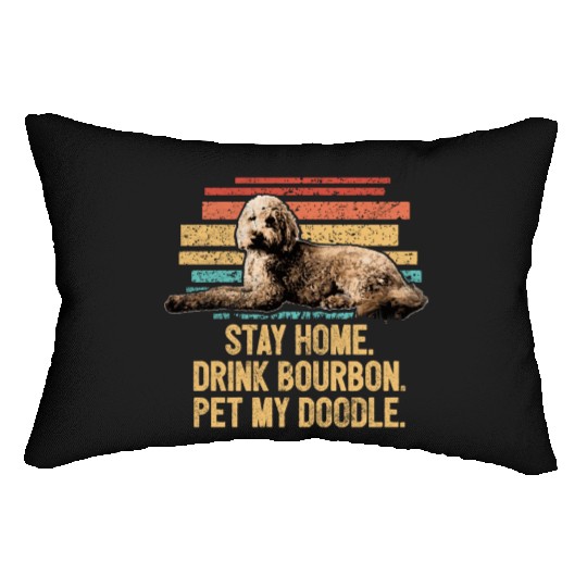 Pet My Doodle Retro Goldendoodle Dog Dad Doodle Lumbar Pillows