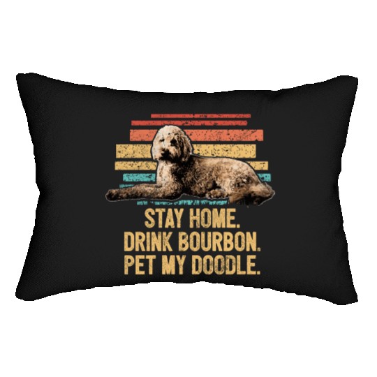 Pet My Doodle Retro Goldendoodle Dog Dad Doodle Lumbar Pillows