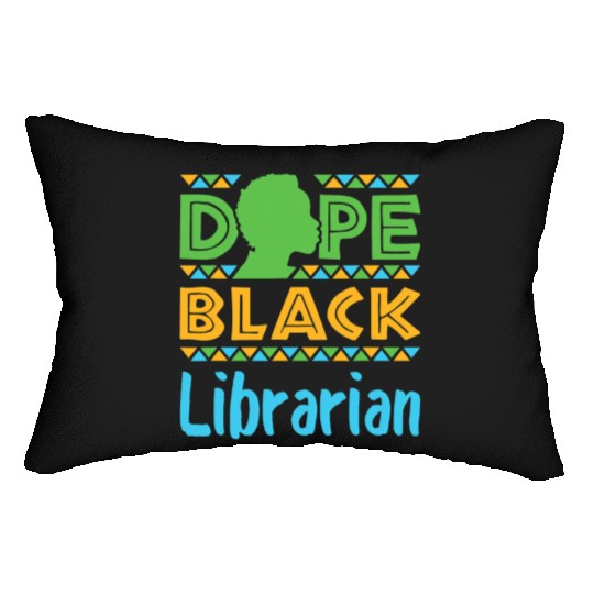 Dope Black Librarian Library Reading Books Lumbar Pillows