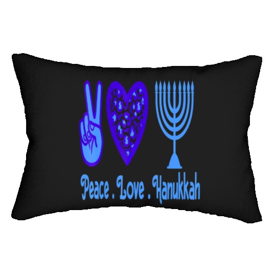 Peace Love Hanukkah 2021 Jewish Menorah Hanukkah C Lumbar Pillows