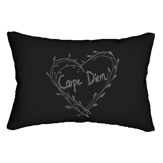 Carpe Diem Quote Heart Twigs Lumbar Pillows